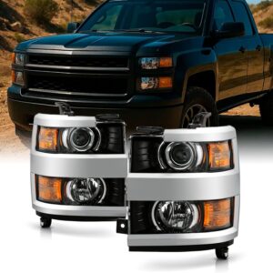 AKKON Chrome Projector Headlights for 2015-2019 Chevy Silverado 2500HD/3500HD
