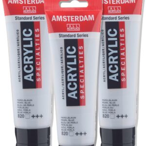 Amsterdam 120ml Pearl Blue Acrylic Paint - 4 Tubes