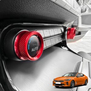 2-Piece A/C Switch Knob Covers for Kia Stinger (Red)