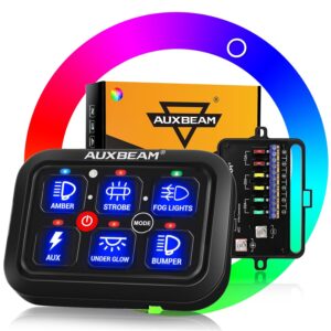 Auxbeam RGB 6 Gang Switch Panel RA60 - Auto-Dimmable, Waterproof