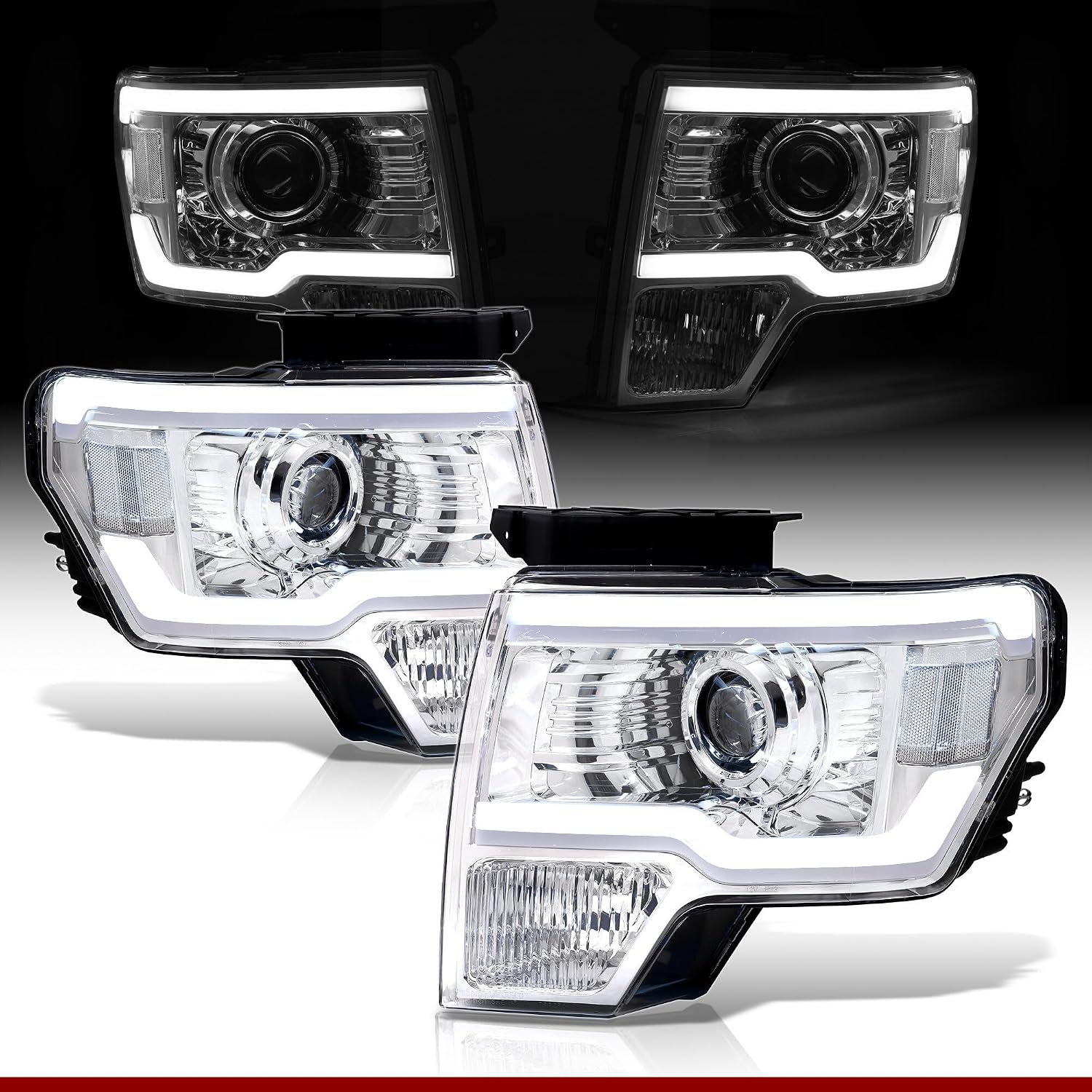 AJP LED DRL Headlight Set for Ford F-150 2009-2014
