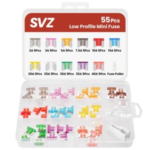 SVZ 55pc Low Profile Mini Fuse Kit – Car/RV/Truck/Boat Protection
