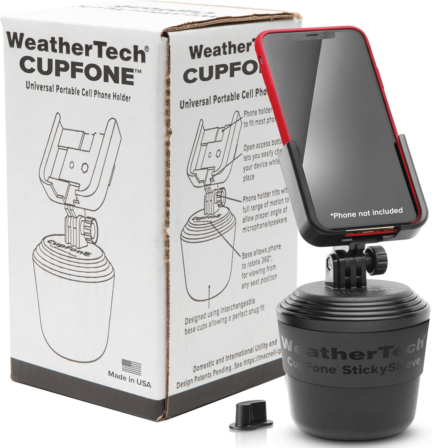 WeatherTech CupFone Universal Phone Mount – Adjustable, Secure Fit