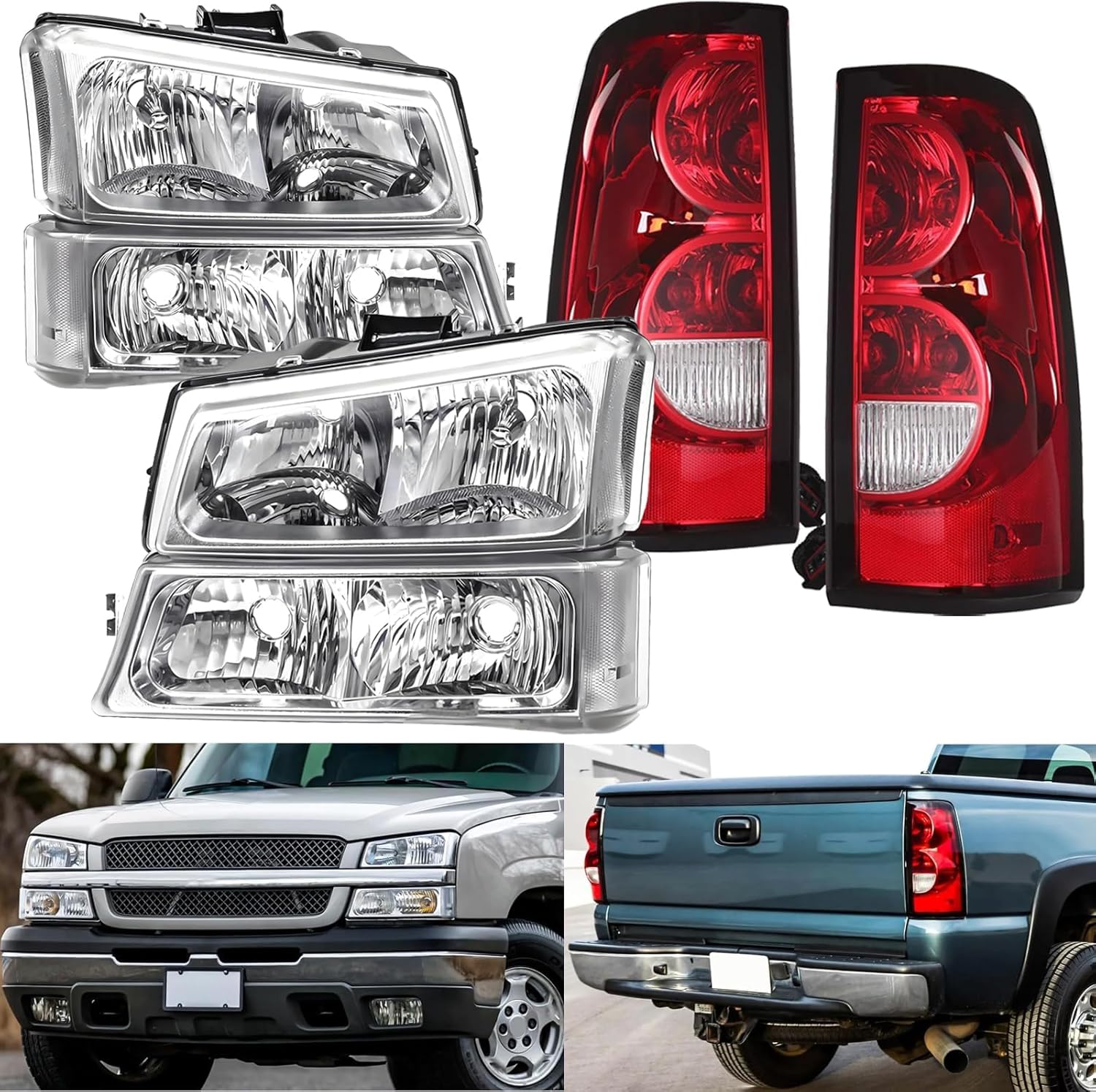 Headlight & Taillight Set for Chevy Silverado 2003-2007