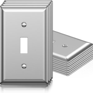 12-Pack Brushed Stainless Steel Toggle Switch Plates