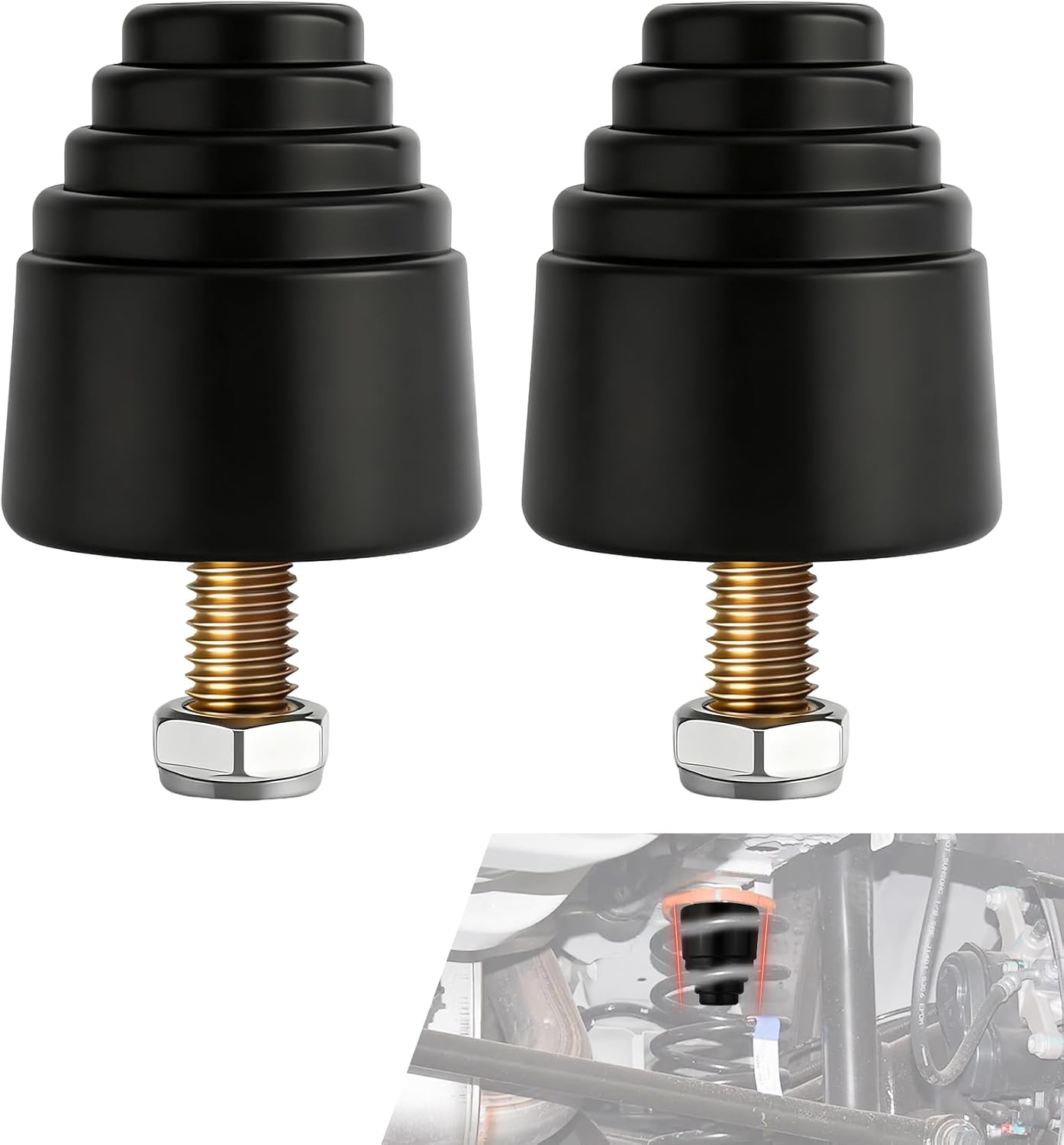 2PCS Rear Suspension Bump Stops - Universal Fit