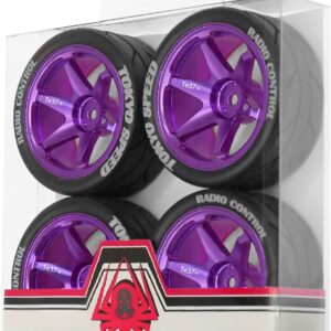 REDSPIDER 12mm Hex RC Wheels & Tires Set (Purple)