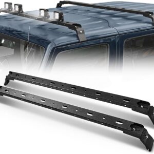 300 LBS Roof Rail Crossbars with 4 LED Lights - Jeep Wrangler/JL/JLU/Gladiator