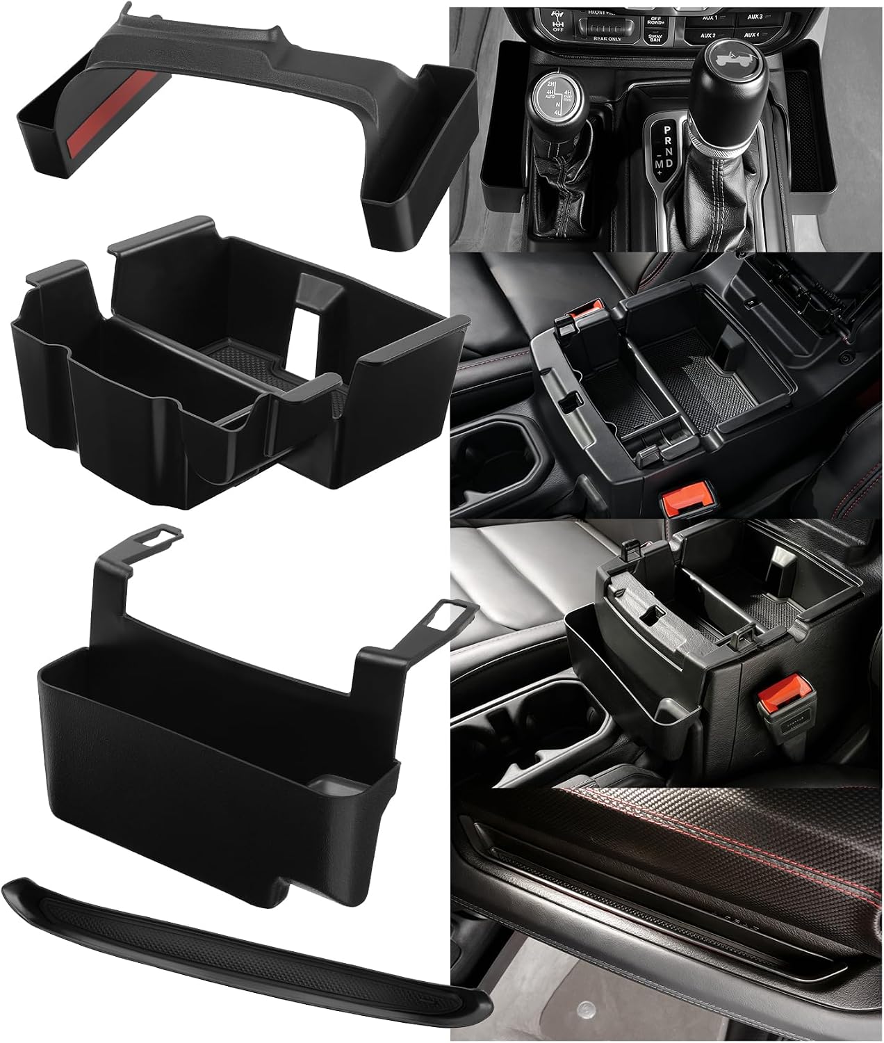 Cyfie 4-Piece Jeep Wrangler Console Organizer Set