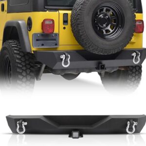 Jeep Wrangler TJ/YJ Heavy Duty Rear Bumper w/ Hitch & D-Rings