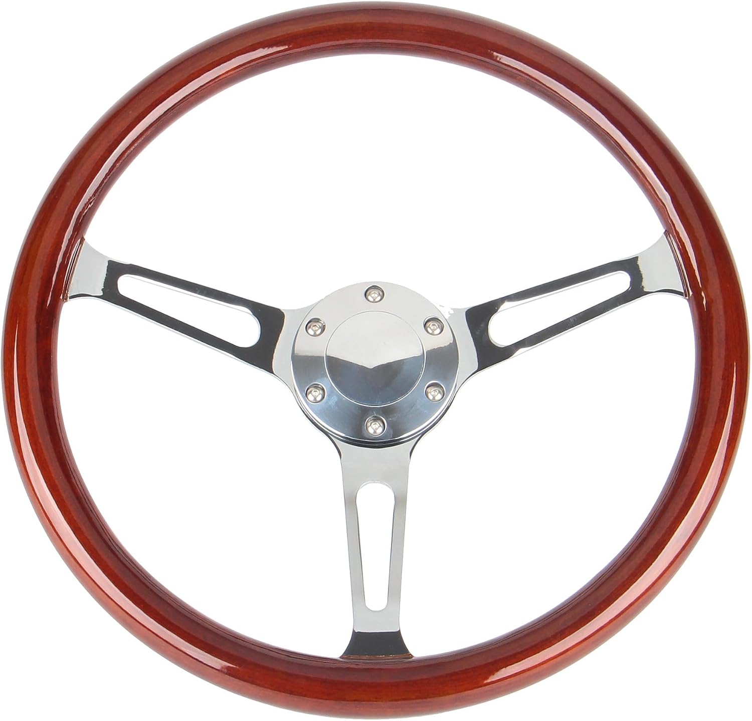 YEHICY 15in Vintage Wood Grain Steering Wheel