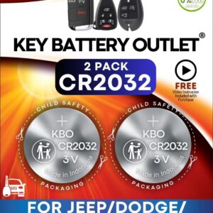 Key Fob Battery CR2032 2-Pack for Jeep/Dodge/Chrysler