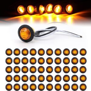 TMH 50-Pack Amber 3/4" Mini LED Trailer Lights 12V DC