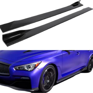 HECASA Side Skirt Extensions for Infiniti Q50 (Glossy Black)