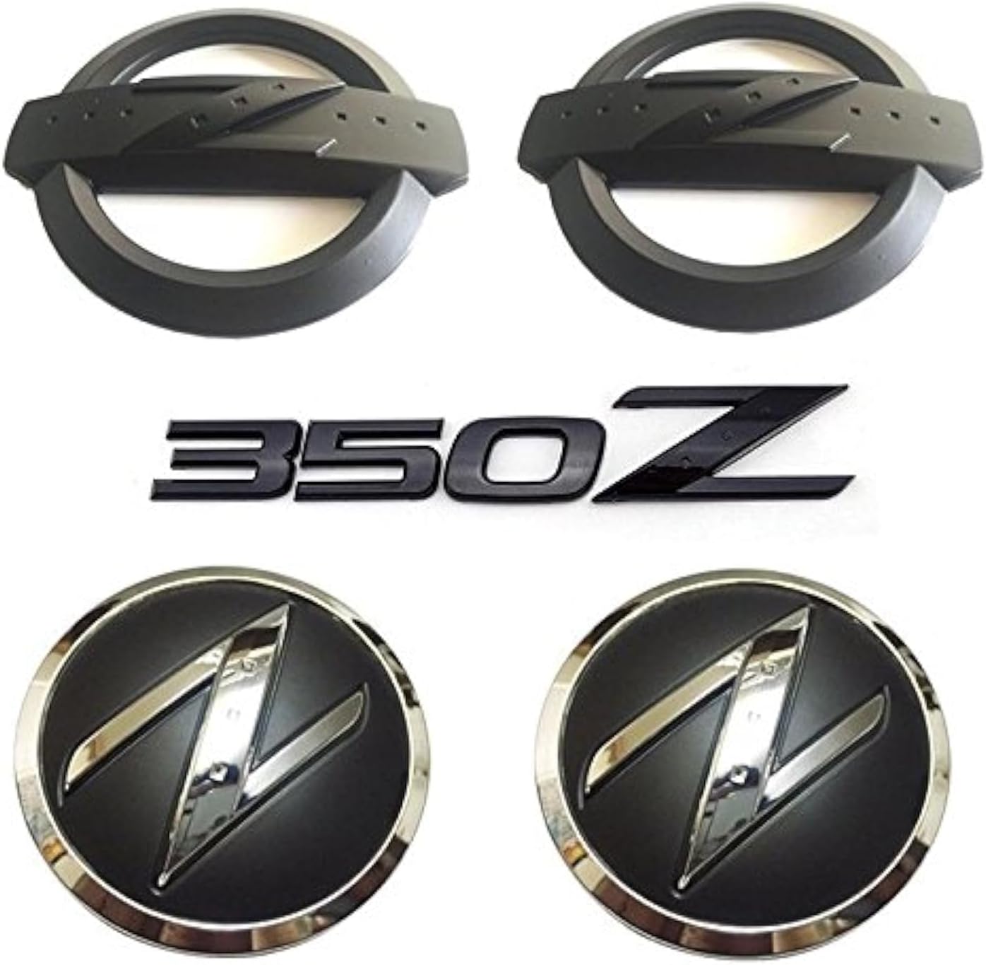 NXGEN Replacement 350Z Badge Kit - Black Emblems for Z33