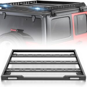 Jeep Wrangler Roof Cargo Basket & LED Lights