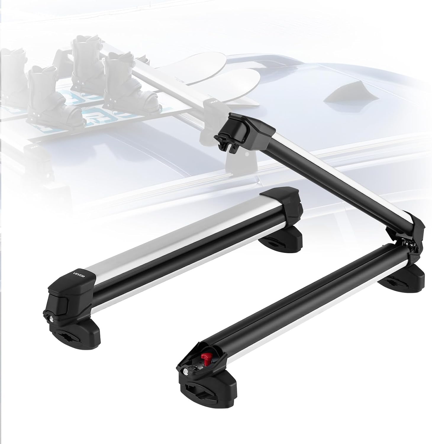 VEVOR Ski & Snowboard Roof Rack - Holds 6 Pairs