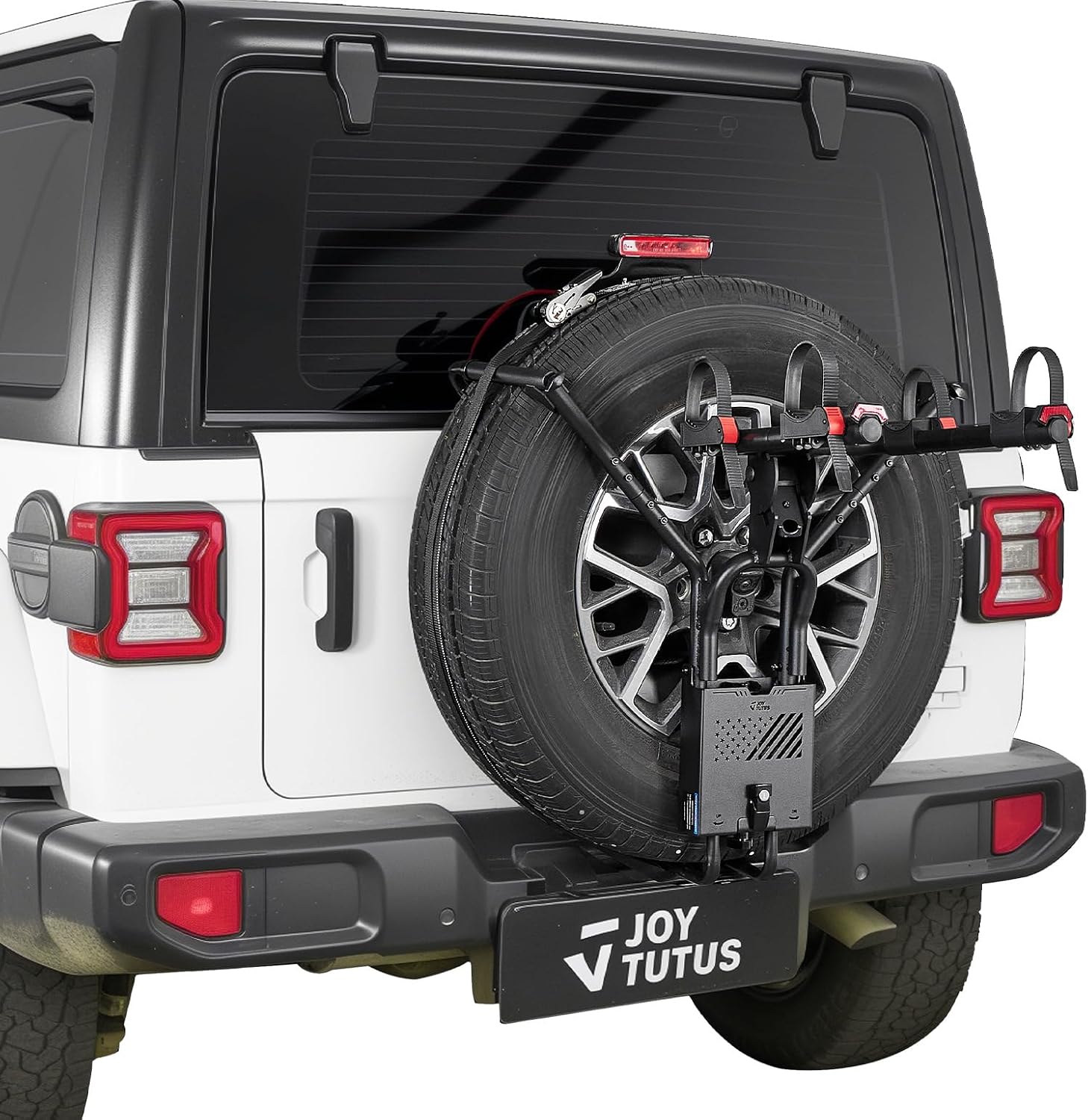 JOYTUTUS Spare Tire Bike Rack for 2 Bikes - Wrangler/Bronco Fit