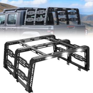 Binary Star 22" Jeep Gladiator Bed Rack with 3 LEDs (Black)