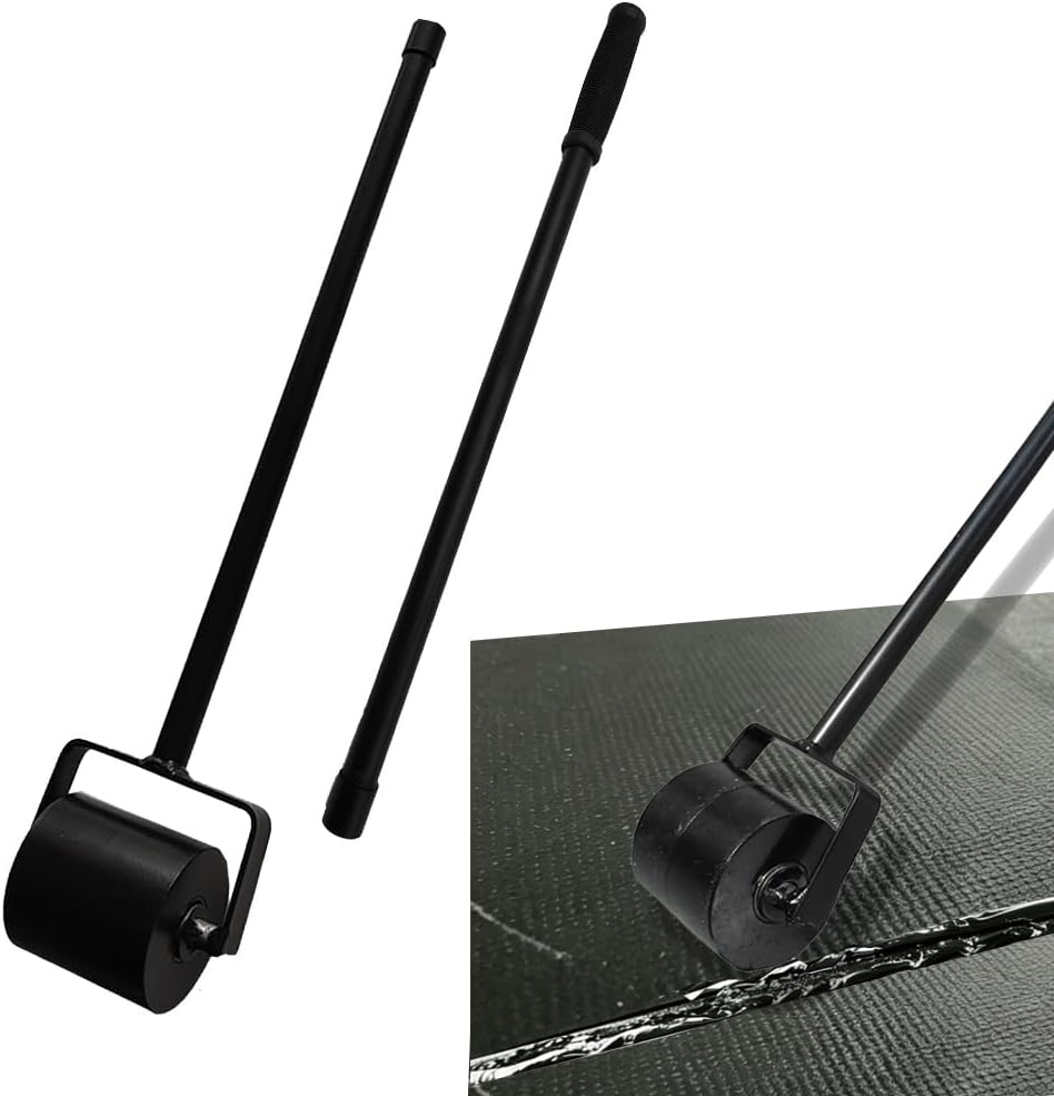Heavy-Duty 12.5LB Roof Seam Roller, 3.54" Diameter | 51" Handle