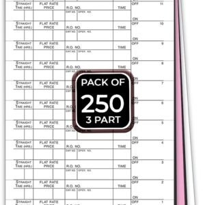 Carbon Job Time Tickets for Mechanics - 250 ct Pack