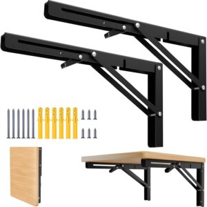 Heavy-Duty 12in Folding Shelf Brackets, 330lb Load
