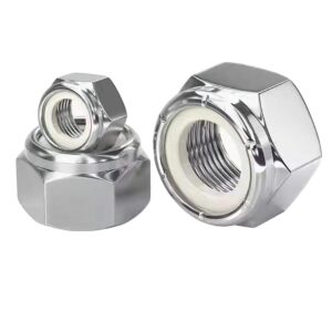 20pcs 1/4-20 Stainless Steel Nylock Nuts, Corrosion Resistant