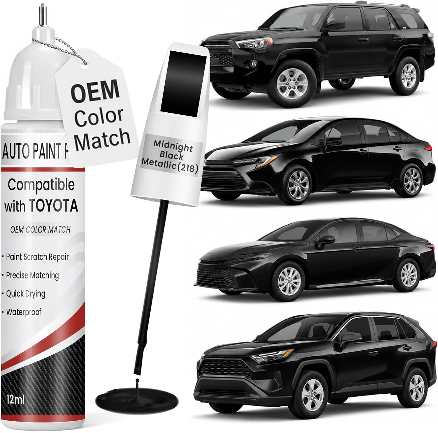 Midnight Black Touch-Up Paint for Toyota (218), 0.4 oz