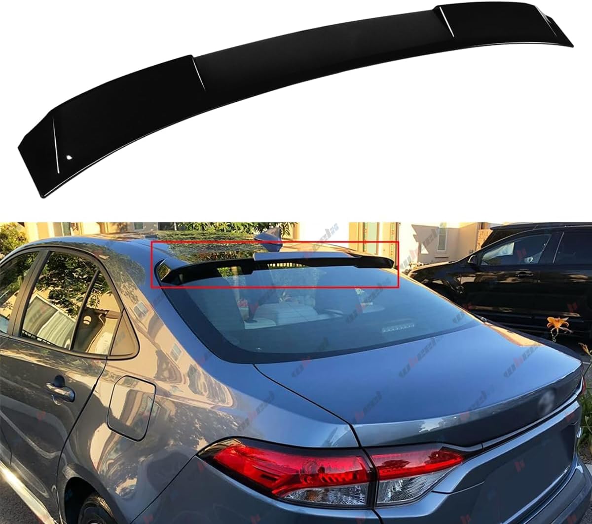 Gloss Black Roof Spoiler for 2020-2026 Toyota Corolla Sedan