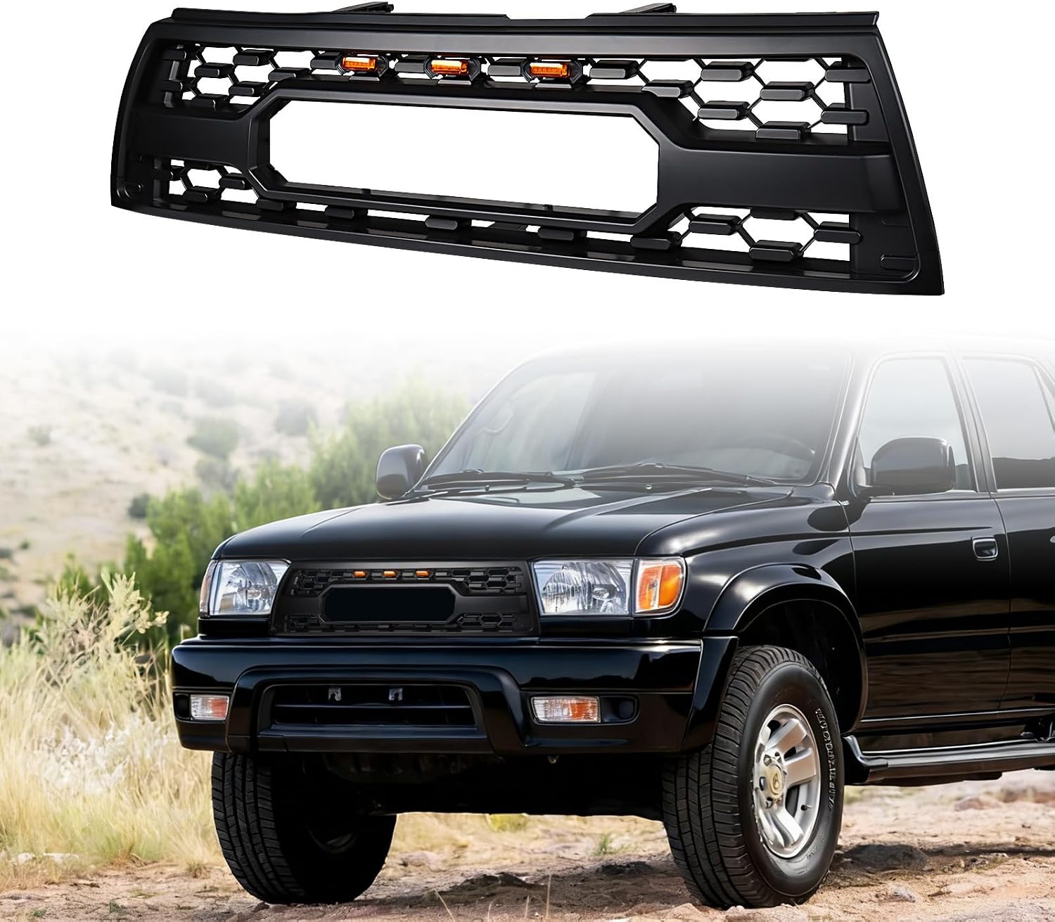 Matte Black Mesh Grille w/ LED Lights for 96-02 4Runner