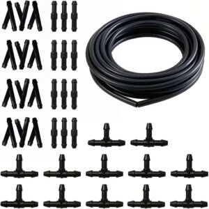 Jeieuia Windshield Washer Hose Kit - 4M Rubber Hose & 36 Connectors