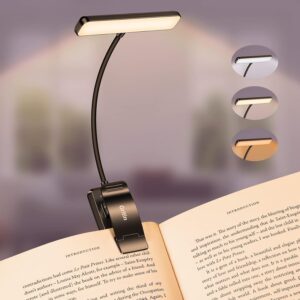 Gritin LED Book Light for Reading in Bed - 90Hr Rechargeable Clip Light