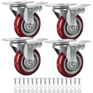 Finnhomy 4in Heavy-Duty Swivel Casters 4-Pack