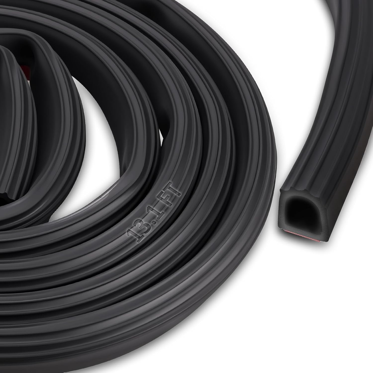 Universal D-Shape Weather Stripping, 13FT Rubber Seal