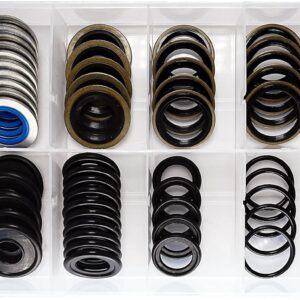 Metal/Rubber Drain Plug Gasket Kit - 100pcs, 12 Types