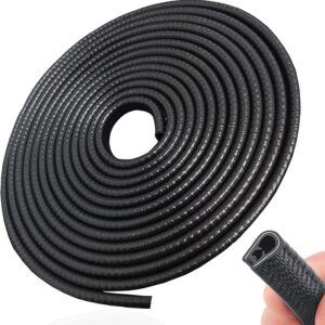 SYOAUTO 10M Car Door Edge Guard - Black Rubber Protector