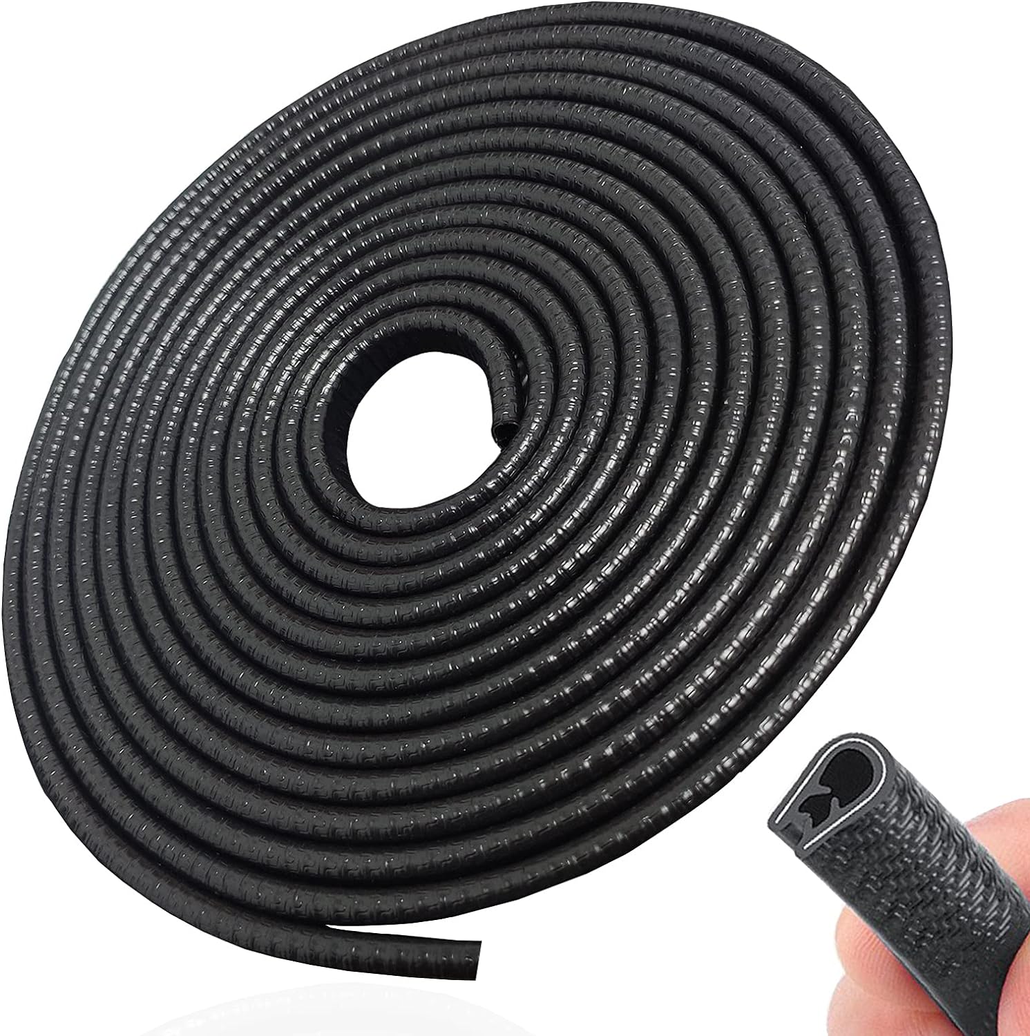 SYOAUTO 10M Car Door Edge Guard - Black Rubber Protector