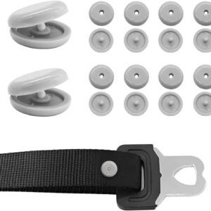 10 Seatbelt Stopper Clips - ABS Car Safety Belt Sliding Preventer - Gray