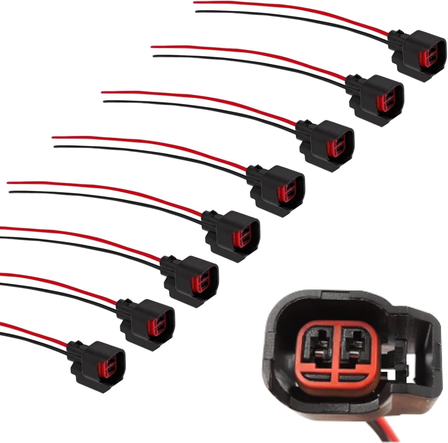 8 PCS Fuel Injector Connector Pigtail Kit - AcornTech