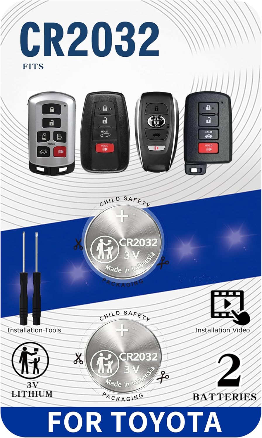 Toyota Key Fob Battery Replacement Kit - Pack of 2 CR2032