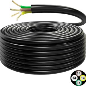 100FT 4-Way Trailer Wire 14 Gauge, 30% Copper CCA