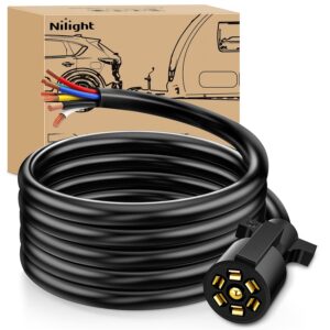 Nilight 12ft 7-Way Trailer Cord for RVs & Trailers