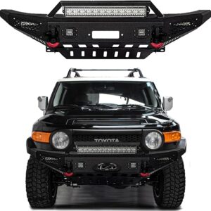 Black Steel FJ Cruiser Front Bumper w/Lights & D-rings