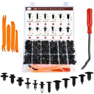 240PCS Auto Bumper Retainer Clips Kit - GM Ford Toyota Honda Chrysler