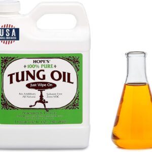 HOPE'S Pure Tung Oil, Food Safe Wood Finish, 32 oz