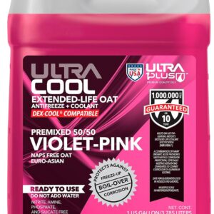 ULTRA 1PLUS Oat Extended Life Antifreeze + Coolant (1gal, Pink, 50/50)