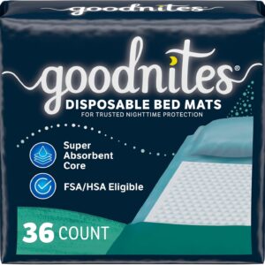 Goodnites Bed Mats for Bedwetting, 36 Ct