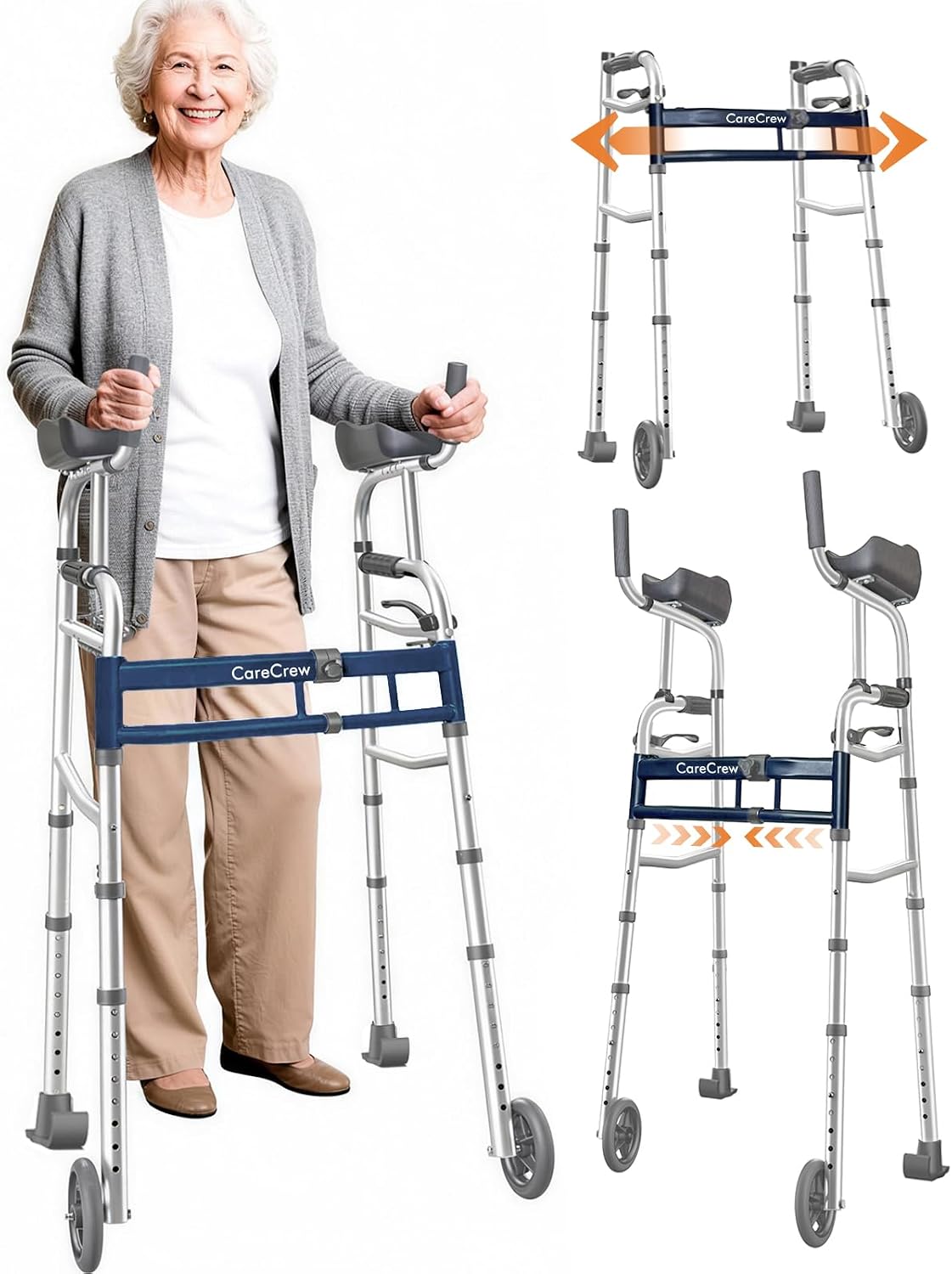 CareCrew Upright Walker - Lightweight Folding, 450lb Capacity