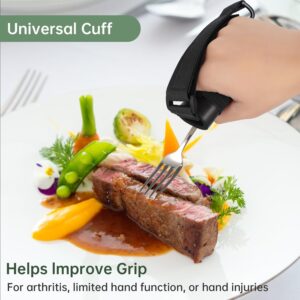 Khaki & Black Leather Utensil Cuffs - 2 Pack