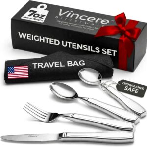 Weighted Utensils for Tremors & Parkinson’s – Heavy Stainless Steel Set